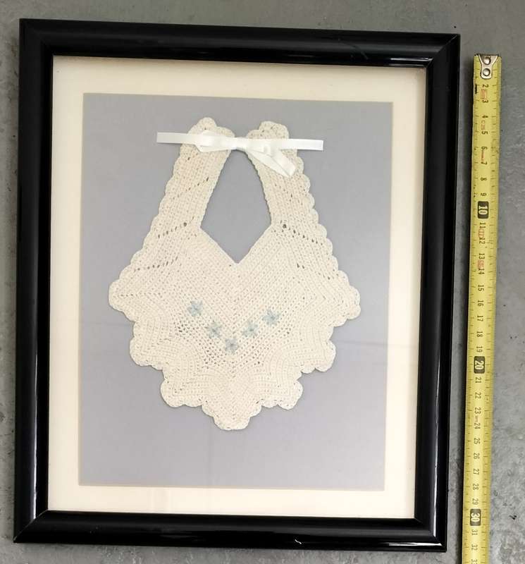 Vintage framed baby bib