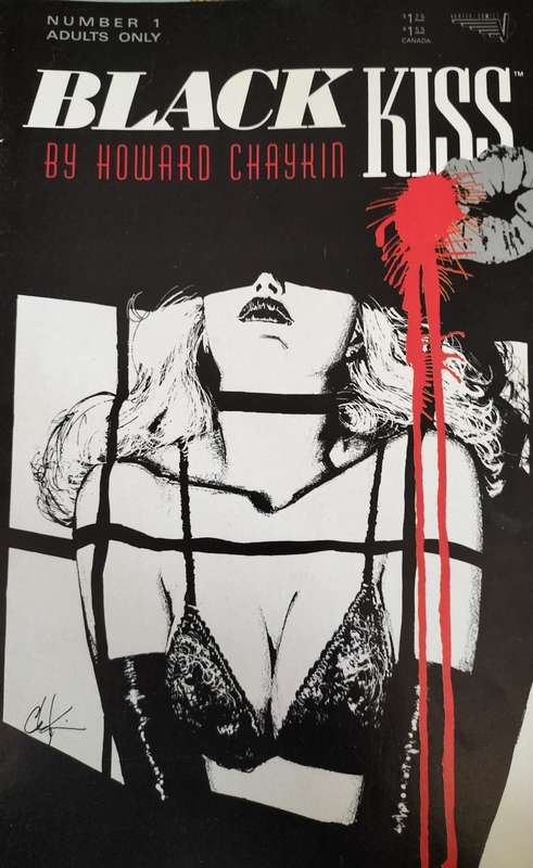 Vintage Vortex comics - Black Kiss No 1, 3, 4, 5 & 7 - Adult material