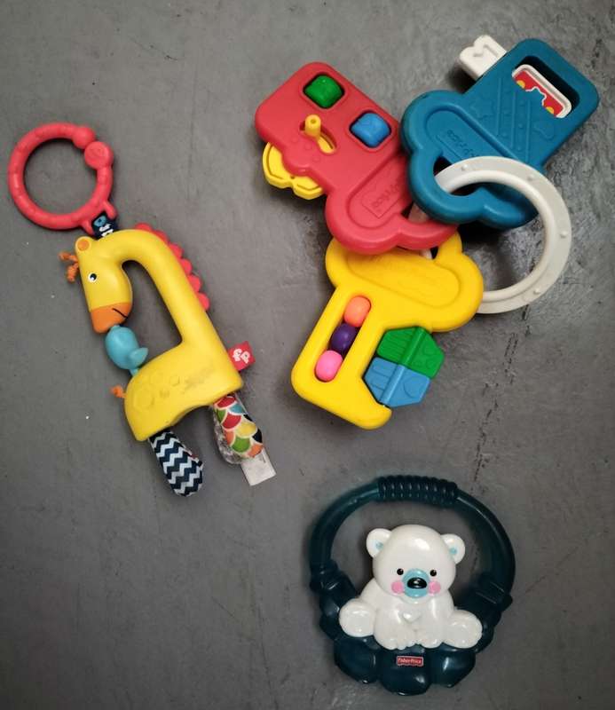 Vintage Fisher Price rattles/teething rings (x 3)