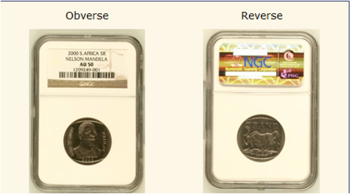 2000 Mandela R5 NGC Graded - AU50