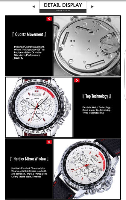 **CRAZY R1 AUCTION***Megir Mens Luxury Quality Watches (No WatchBox)
