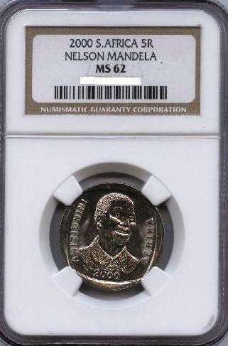 ****CRAZY R1 AUCTION START**** - MS62/63/64 !!! 2000 R5 Mandela - Rare Coins to Find !