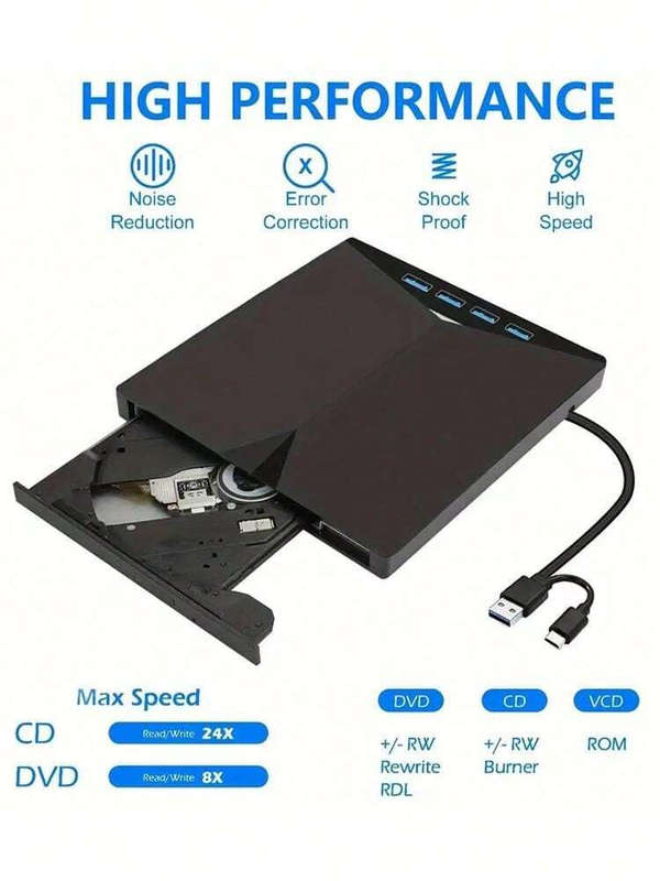 7-In-1 Portable Usb 3.0 Cd/Dvd Drive Model: XD013