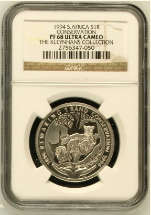 1994 Conservation Protea Silver NGC Graded PF68 Ultra Cameo. Rare NGC Grade.