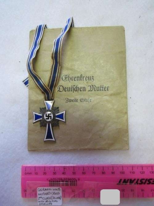 WW2 Mother's cross second class silver with original envelope