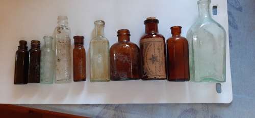 Collection of antique medical bottles