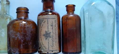 Collection of antique medical bottles