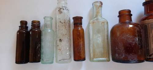 Collection of antique medical bottles