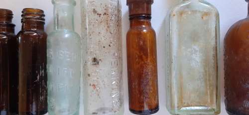 Collection of antique medical bottles