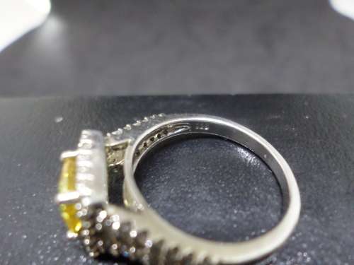 Vintage Silver ring 925 with yellow stone