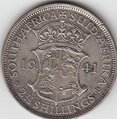 SA Union Silver 1941 2 1/2 Shilling - as per scan
