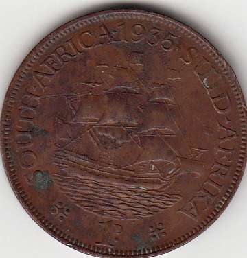 SA Union Bronze 1935 Penny