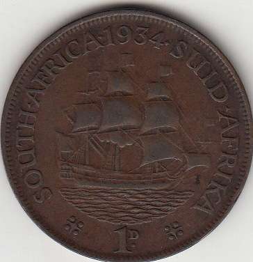 SA Union Bronze 1934 Penny