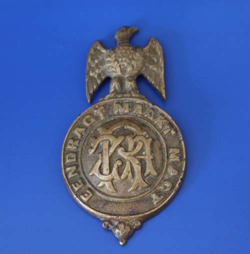 ZAR Badge brass decorative martingale for the horses used by the Zuid Afrikaansche Ruidende Politie