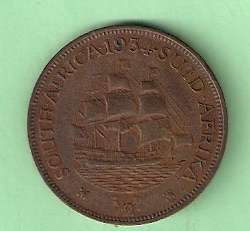 SA Union  1934 Half Penny