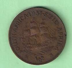 SA Union  1937 Half Penny