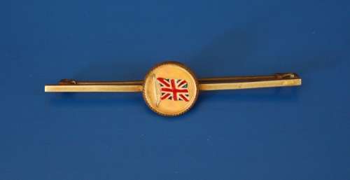 Antique Tie pin British Flag on Mother of Pearl