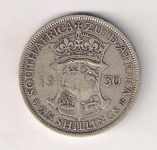 SA Union Silver 1930 Half Crown