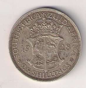 SA Union Silver 1928 Half Crown