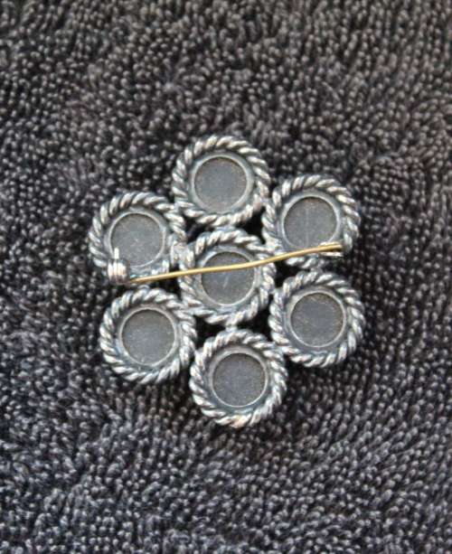 Vintage Bulky and unique Black Stone Brooch