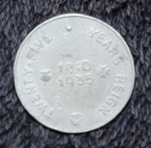 Unique King George and Queen Mary Twenty Five Years Reign 1910-1935 Tin Coin
