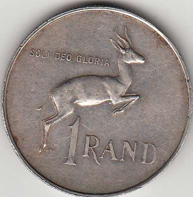 Pregnant Springbok One Rand, Silver 1967 - South Africa