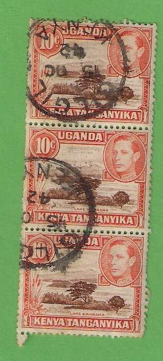 Uganda - Kenya Tanganyika Lake Naivasha 10c strip