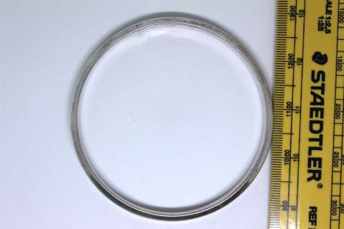 Large Hallmarked Chester 1924 Silver Bangle. Bevelled edges. 27cm diameter.