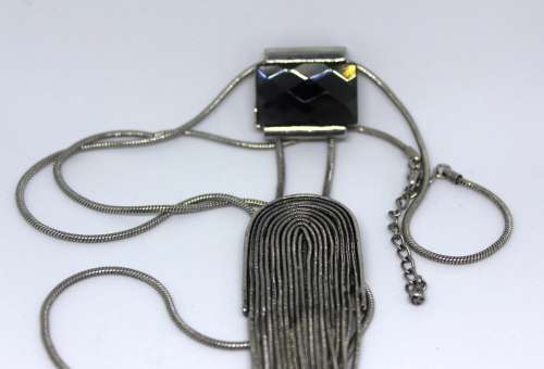 Stunning Bulky Silver colored Necklace, Costume Jewelry