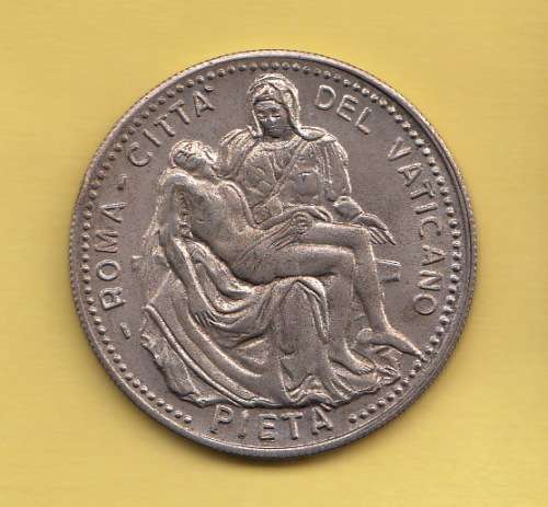 Pavlvs VI Pont Maximvs Anno Santo Roma Pieta Pope Paul VI Vatican-1975 Medallion
