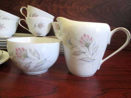Rare Vintage PMR Bavaria Jaeger and Co. 20 piece Set. Six Trios, Sugar and Milk.