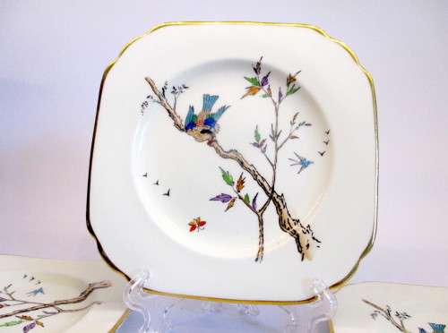 Three Lovely Tuscan Hand-Decorated Tea Plates.  Lovely bone China.
