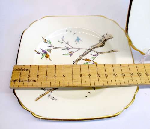 Three Lovely Tuscan Hand-Decorated Tea Plates.  Lovely bone China.