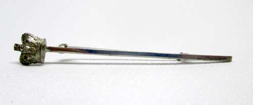 Vintage Union Silver Colored Crown Lapel Brooch or Tie Pin