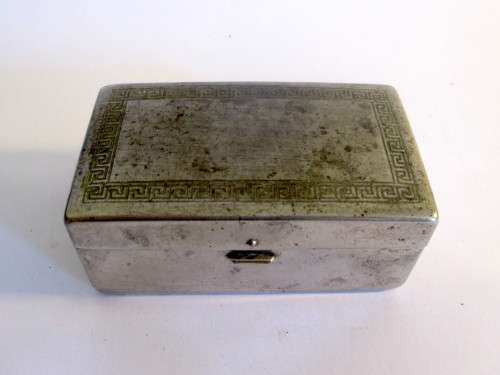 RARE ANTIQUE 1920 GILLETTE BOSTONIAN SILVER PLATE RAZOR IN ORIGINAL CASE. For collector to clean.