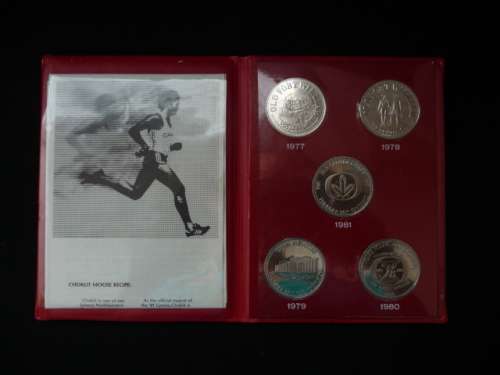 1977 TO 1981 THUNDER BAY, ON. JEUX CANADA GAMES 1981 FIVE MEDALLION SET