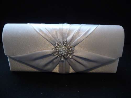 Vintage Silver Colored Clutch Bag.