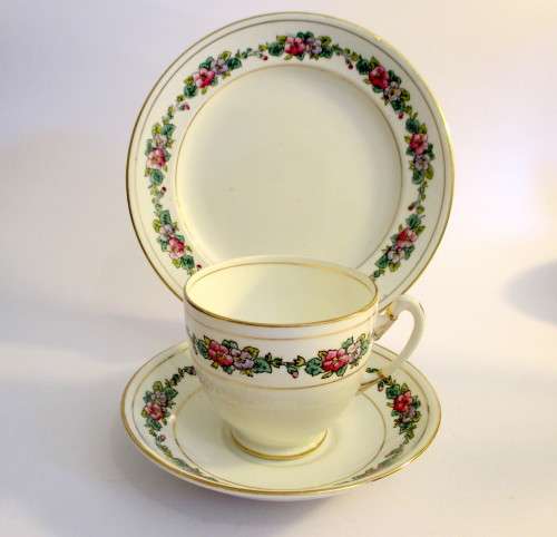 Vintage Royal Stafford English China Trio /Tea Cup Saucer Plate