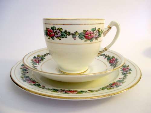 Vintage Royal Stafford English China Trio /Tea Cup Saucer Plate