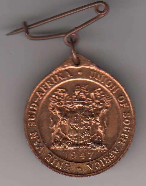 SA Union 1947 Royal Visit Medallion