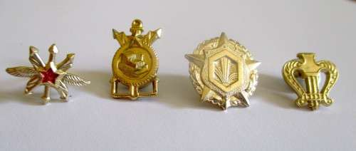 Russian Army Forces Branch Insignia. Militay Band, Building, Chemical and Communications.