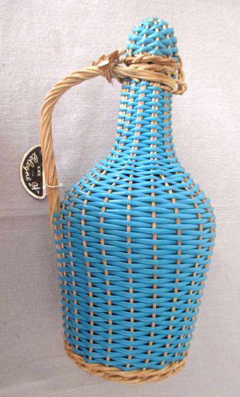 Vintage KWV Cologne 24 Wine Bottle covered with Vinyl Wicker.  Stunning Piece.