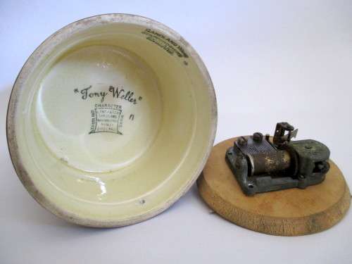 Vintage `Tony Weller` Character Sandland Ware Musical Porcelain Tankard. Spotless, 16 cm high.