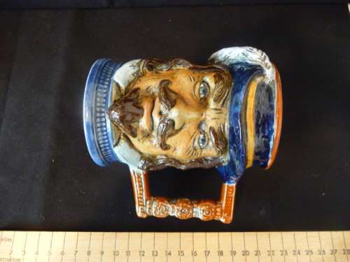 Vintage Italian Ceramic Character Face Mug- Capodimonte. 12,5 cm high.