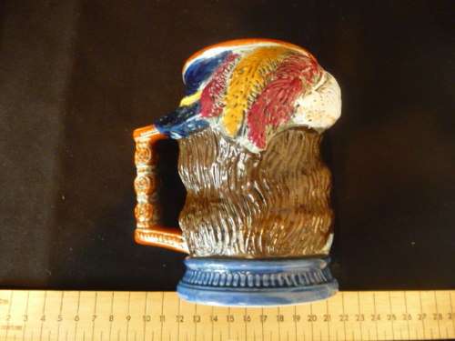 Vintage Italian Ceramic Character Face Mug- Capodimonte. 12,5 cm high.