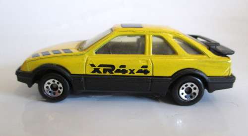 MATCHBOX Ford Sierra XR4i. Yellow. Scale 1/58. 1983
