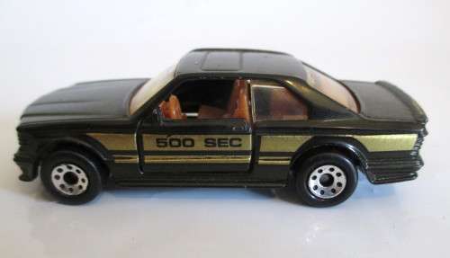 MATCHBOX Mercedes 500 SEC. Black and Gold. Scale 1/64. 1984