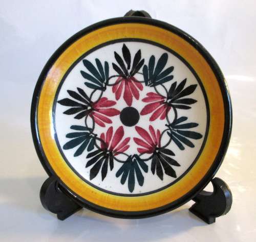 Colourfull Handpainted Small Display Plate. Marked. Spotless. 9cm diameter.