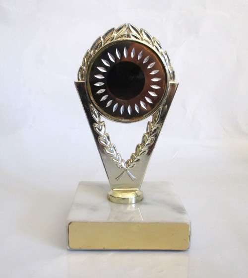 Trophy on Marble Base, Made in Italy. As per photo. 13 cm high.