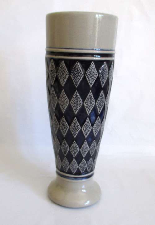 Vintage 0,5l Germany Cobalt Blue Pottery Beer Stein Glazed glass
